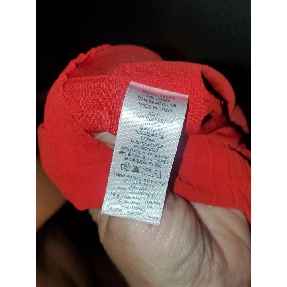 Naked Zebra Red Pleated High-Neck Halter Dress - Picture 6 of 6